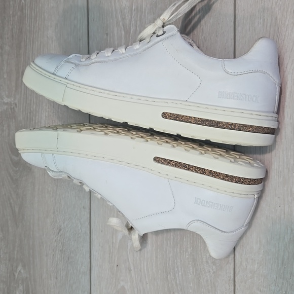 Birkenstock Women White Leather Lace Up Sneakers Shoes Sz 38/7 Regular - Picture 10 of 13